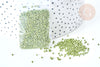 Perles tube verre vert métallisé mat façon Delica miyuki, Perle rocaille japonaise mat, perlage tissage, Sachet 8g, x1 G7773