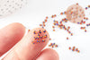 Petite Perle rocaille rayé multicolore 1.5x2mm,perle rocaille multicolore, perle arc-en-ciel,perle africaine, x 10gr (G9491)