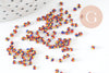 Petite Perle rocaille rayé multicolore 1.5x2mm,perle rocaille multicolore, perle arc-en-ciel,perle africaine, x 10gr (G9491)