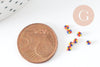 Petite Perle rocaille rayé multicolore 1.5x2mm,perle rocaille multicolore, perle arc-en-ciel,perle africaine, x 10gr (G9491)
