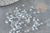 Petite Perle rocaille transparente irisée 2mm, fournitures pour bijoux, perles rocaille arc-en-ciel, x 20gr (G2928)