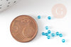 Petites perles rocaille turquoise transparent 2mm, fournitures bijoux, perle métallisée, création bijoux, x 10gr G6714