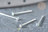 Piercing clou argent massif strass irisé 1.5mm, piercing nez 925 brillant piercing oreilles nez stud ajustable, l'unité G7597