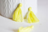 Pompon jaune coton, décoration pompon,accessoire coton,coton jaune,25-31mm, x5 G2764