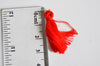 Pompon rouge coton,décoration pompon,accessoire coton, pompon boucles,coton rouge,25-31mm, x5 G2771