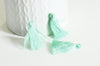 Pompon vert clair fil de coton 28mm,décoration pompon,accessoire coton, pompon boucles, x5 G1008