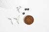 Puces oreille acier avec plateau, boucles sans nickel, boucles d'oreille, plateau 6mm, x20 (G2312)