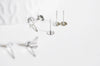 Puces oreille acier avec plateau, boucles sans nickel, boucles d'oreille, plateau 6mm, x20 (G2312)