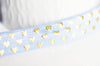 Ruban élastique bleu coeurs or EFJF, fabrication bijoux, bracelet EVJF,ruban mariage,fourniture créative,scrapbooking,16mm,1 mètre-G1522