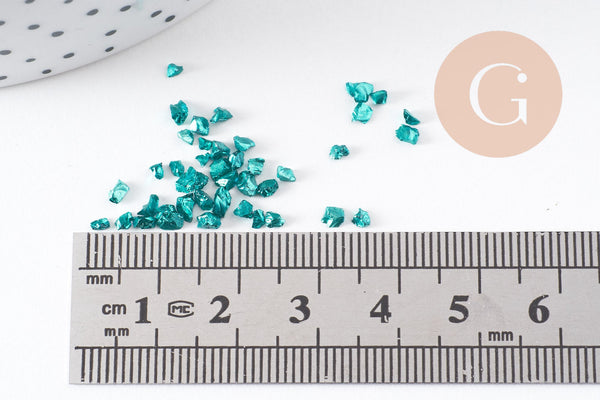 Sable chips verre bleu 1.5~2mm, x10gr (G5043)