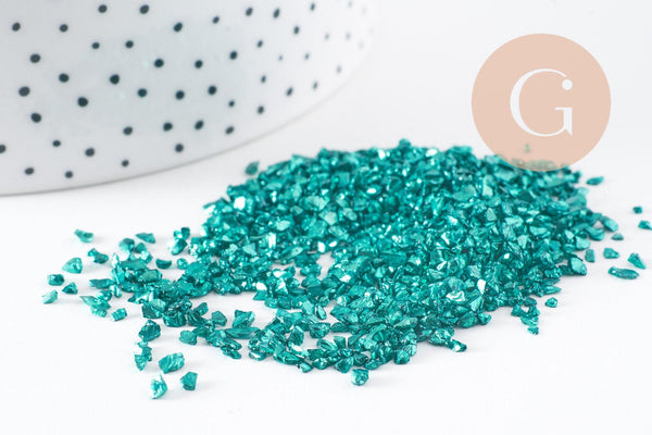 Sable chips verre bleu 1.5~2mm, x10gr (G5043)