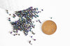 Sable verre noir irisé chips mineral 2.5~3 mm, x10gr (G1117)