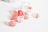 Sable verre quartz cerise roulée 5~10mm,sable verre,lithotherapie,chips quartz cerise,Sachet 20 grammes-G0397