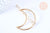 Support barrette Lune clip métal doré sans plateau 53mm, x1 (G6600)