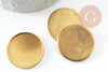 Supports de cabochons ronds laiton brut 23mm, fournitures cabochon sans nickel x10 (17.2g) G1383