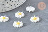 cabochon fleur marguerite en résine 13mm, fournitures à coller ornement pour cheveux et bijoux,X5 G8051