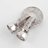 fermoir à clipser anneaux laiton platine et strass 27mm, x1 (G5316)