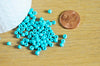 grosse perles de rocaille turquoise peintes 4mm, perles rocaille, x10Gr G3812