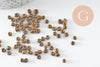 grosse perles rocaille bronze brillant 4mm, x10gr (G2547)