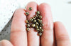 grosse perles rocaille bronze brillant , fournitures bijoux, perle métallisée, création bijoux, lot 10g, diamètre 4mm,G2547