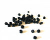 grosses perles rocaille noire,fournitures pour bijoux, perles rocaille noire,perles verre, création bijou,noir opaque, lot 10g, 4mm G0901