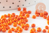 grosses perles rocaille orange 4mm, x10g, (G0187)