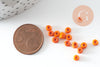 grosses perles rocaille orange 4mm, x10g, (G0187)