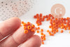 grosses perles rocaille orange 4mm, x10g, (G0187)