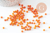 grosses perles rocaille orange 4mm, x10g, (G0187)