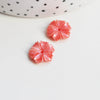 perle fleur résine rose,perle imitation corail pour fabrication bijoux en bambou de mer naturel,lot de 5 perles,13mm G3518