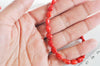 perle ovale corail rouge, perles corail, corail rouge,corail naturel, fil 40cm,9-13mm, x1, G0670