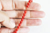 perle ronde corail rouge, fournitures créatives, perles corail, fabrication bijoux,corail rouge,corail naturel, fil de 70 perles,6mm G5388