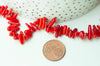 perles bambou de mer teinté imitation corail rouge 4-20mm,perle en coquillage naturel, x1 fil de 38cm, G4709