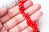 perles bambou de mer teinté imitation corail rouge 4-20mm,perle en coquillage naturel, x1 fil de 38cm, G4709