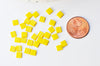 perles rocaille carré verre rectangle jaune opaque, perle carré création bracelet, perle tila,4.5mm,2 trous, Les 50 (4.8GR) G5012