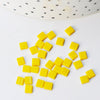 perles rocaille carré verre rectangle jaune opaque, perle carré création bracelet, perle tila,4.5mm,2 trous, Les 50 (4.8GR) G5012