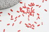 perles rocaille verre rectangle rouge, perle carré création bracelet, perle tila, 2mm,2 trous, Les 50 (1.2 Gr) G4611