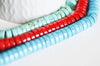 perles rondes rondelles turquoise rouge, perles corail ,perle Heishi, fil de 50cm, x1, 10x4mm-G0989