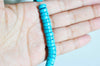 perles rondes rondelles turquoise rouge, perles corail ,perle Heishi, fil de 50cm, x1, 10x4mm-G0989