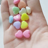 Perle coeur plastique multicolore plastel,pendentif acrylique,perle,création bijoux plastique coloré, 12mm, lot de 20 (8.4G),G3373