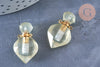 Pendentif bouteille parfum quartz citron naturel 27.5mm, pendentif pierre naturelle, collier,pendentif quartz jaune, l'unité G6768-Gingerlily Perles