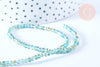 Perles toupies cristal bleu turquoise transparent irisé 3.5x2.5mm, perles bijoux, perle cristal,Perle verre facette, fil de 40cm, G6760-Gingerlily Perles