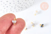 Pendentif perle triangle doré carats cristal gris noir transparent 8mm,pendentif cristal, pendentif doré cristal, les 10 G6952-Gingerlily Perles