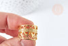 Adjustable wide ethnic gold steel ring 304 stainless steel IP size 54, women's stainless steel ring, unit G8465 