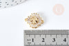 18K gold-plated brass cross connector pendant white zircon crystal 18.5mm, X1 G8577 