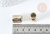 Large textured golden zamac tube bead 16mm, jewelry making bead, X1 G8562
