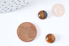 Round cabochon natural tiger eye 10mm, cabochon creation stone jewelry, X1 G8657