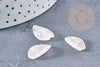 Bead Natural rose quartz leaf pendant 19.5mm, stone pendant,X1 G8729