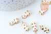 Pendentif ourson laiton doré 18K résine rose clair 17.5mm, pendentif laiton jouet, bijou d'enfance,l'unité-Gingerlily Perles