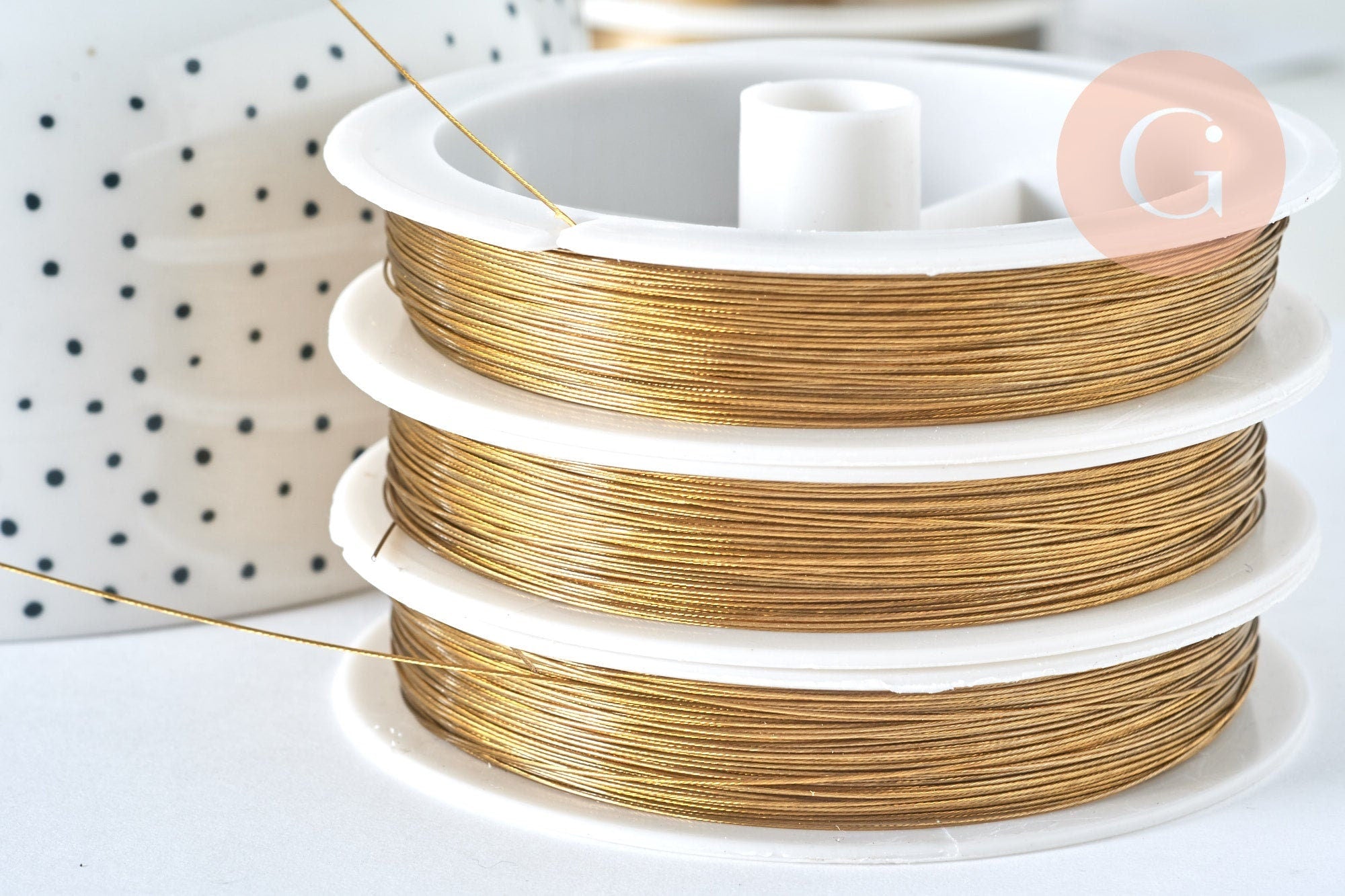 1roll 0.3-0.6mm Gold Color Resistant Strong Line Stainless Steel Wire Tiger  Tail Beading Wire For Jewelry Making Finding 20-30meters